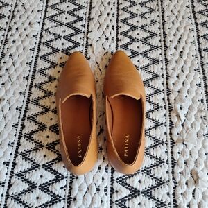 Portland leather pointe toe loafer, Dune.